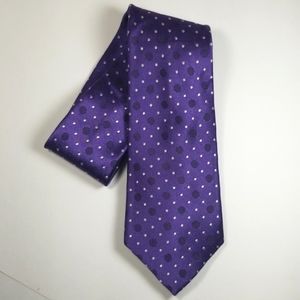Michael Kors Men's Purple Polka Dot Pattern Silk Neck Tie